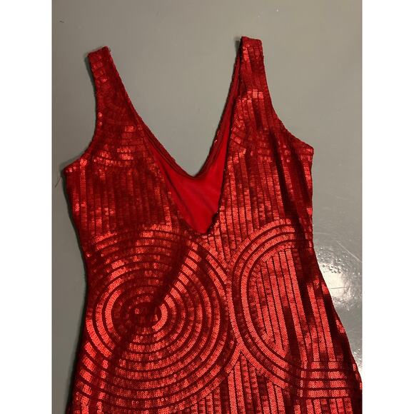 Seasalt, body cone sequins, red sleeveless evening dress valentine holiday Sz S - Picture 9 of 14